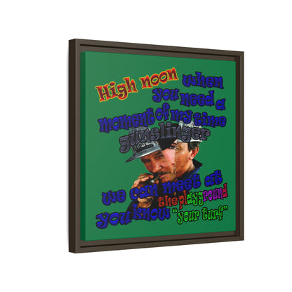 high noon - framed canvas art (dark green)