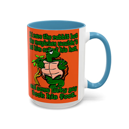 turtle race - Accent Mug (orange)
