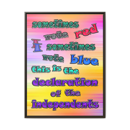 declaration of the independents - framed canvas art (color blur)