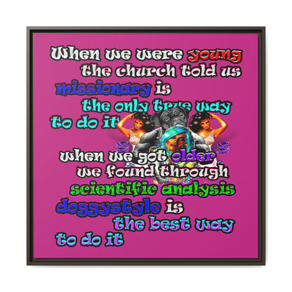 doggystyle - framed canvas art (pink)