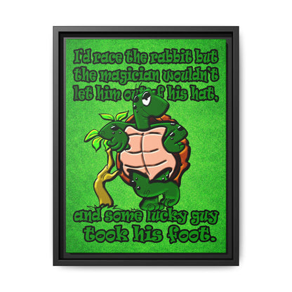 turtle race - framed canvas art (green turf)