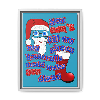 santa's shoes - framed canvas art (turquoise)