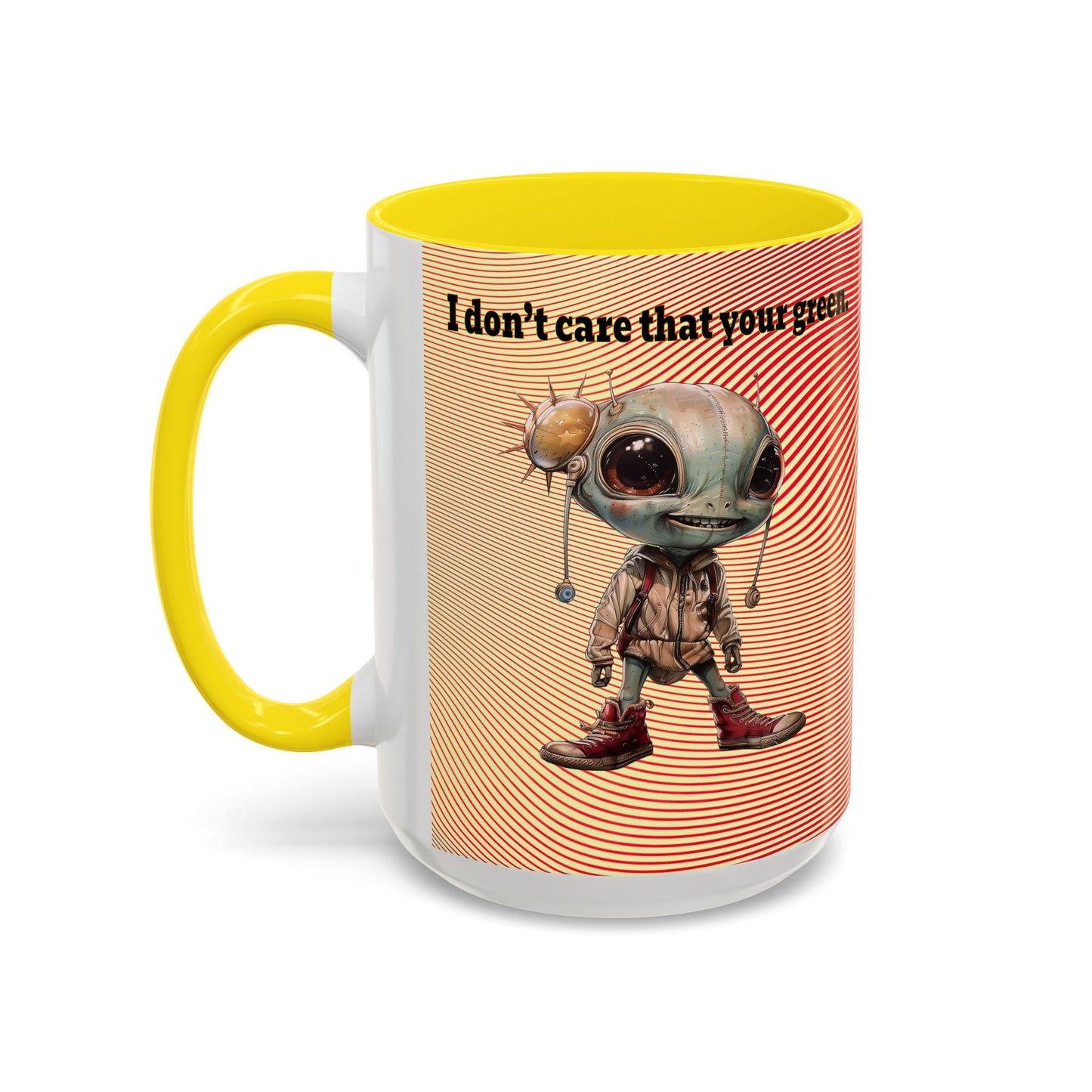 I don't care that your grey - Accent Mug (yellow-orange wave)