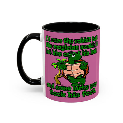 turtle race - Accent Mug (light pink)