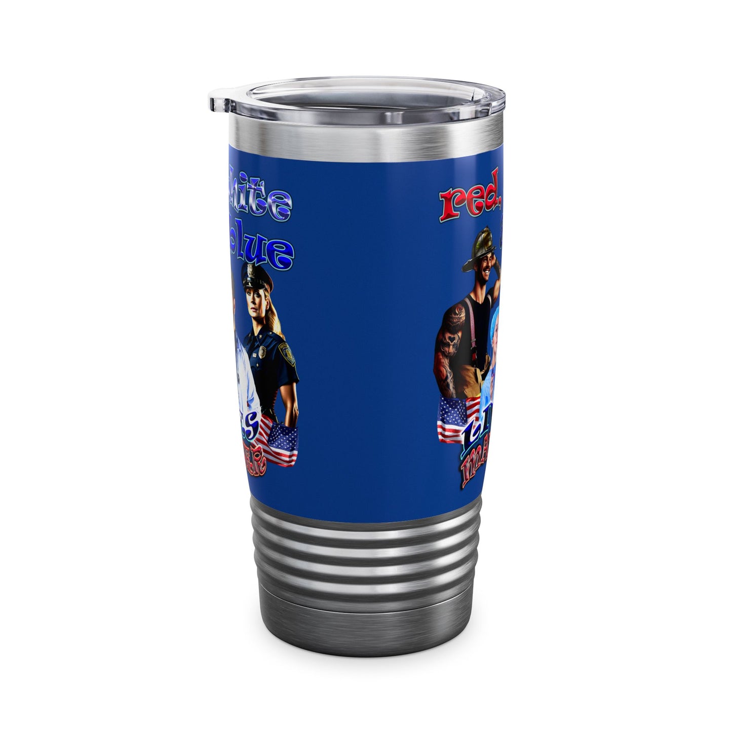 rw&b lives matter - Ringneck Tumbler, 20oz (dark blue)