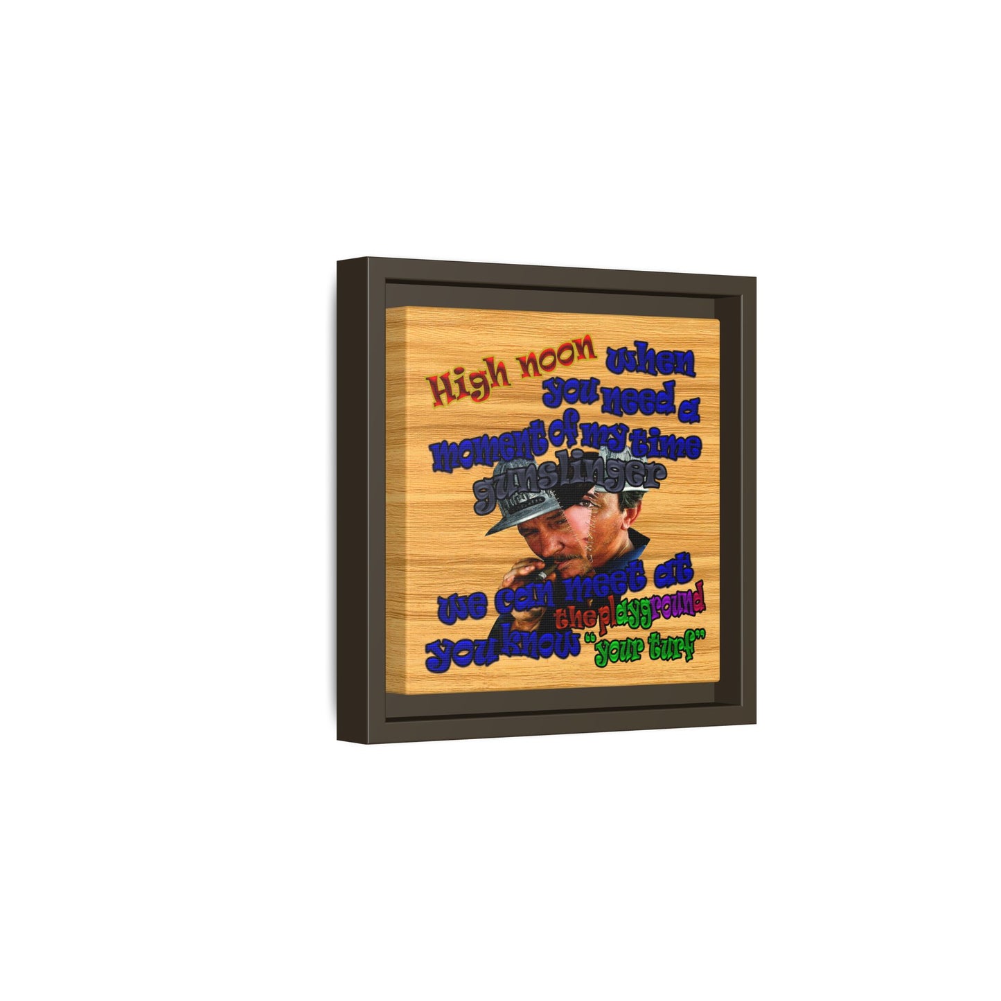 high noon - framed canvas art (butterscotch wood finish)