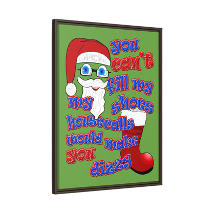 santa's shoes - framed canvas art (green)