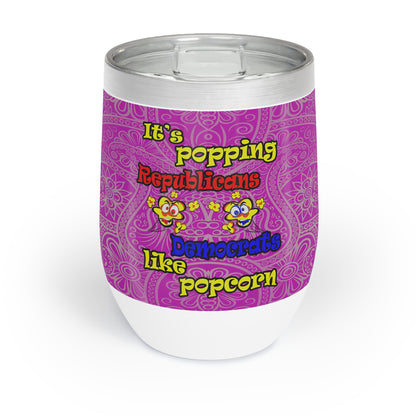 popping like popcorn - Chill Wine Tumbler (pink swirl)