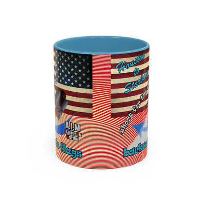 shoot for the stars - Accent Mug (yellow-orange wave)