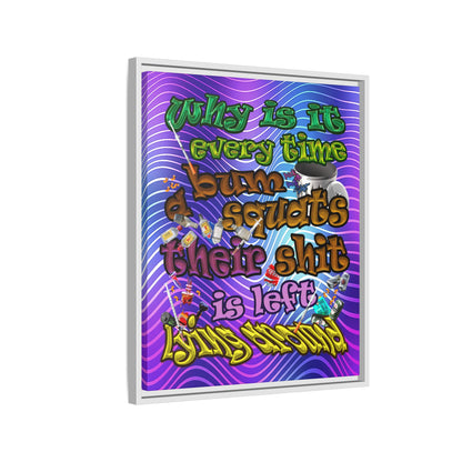 the bum's shit - framed canvas art (purple wave)