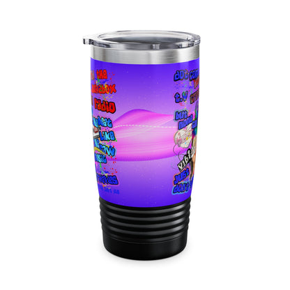 drop the beat - Ringneck Tumbler, 20oz  (purple-pink wave)