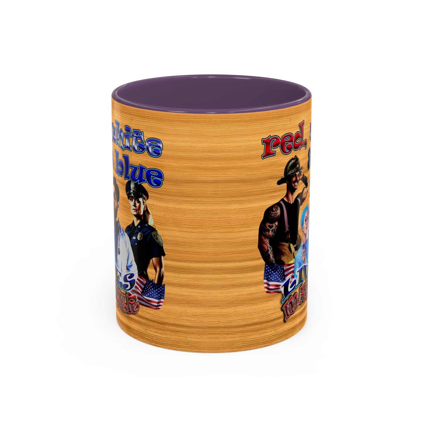 rw&b lives matter - Accent Mug (butterscotch wood finish)
