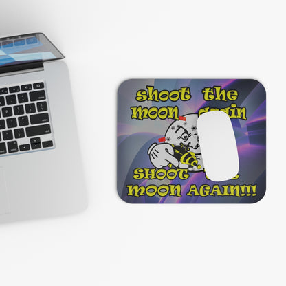 shoot the moon again - Mouse Pad (Rectangle) (grey-pink wave)