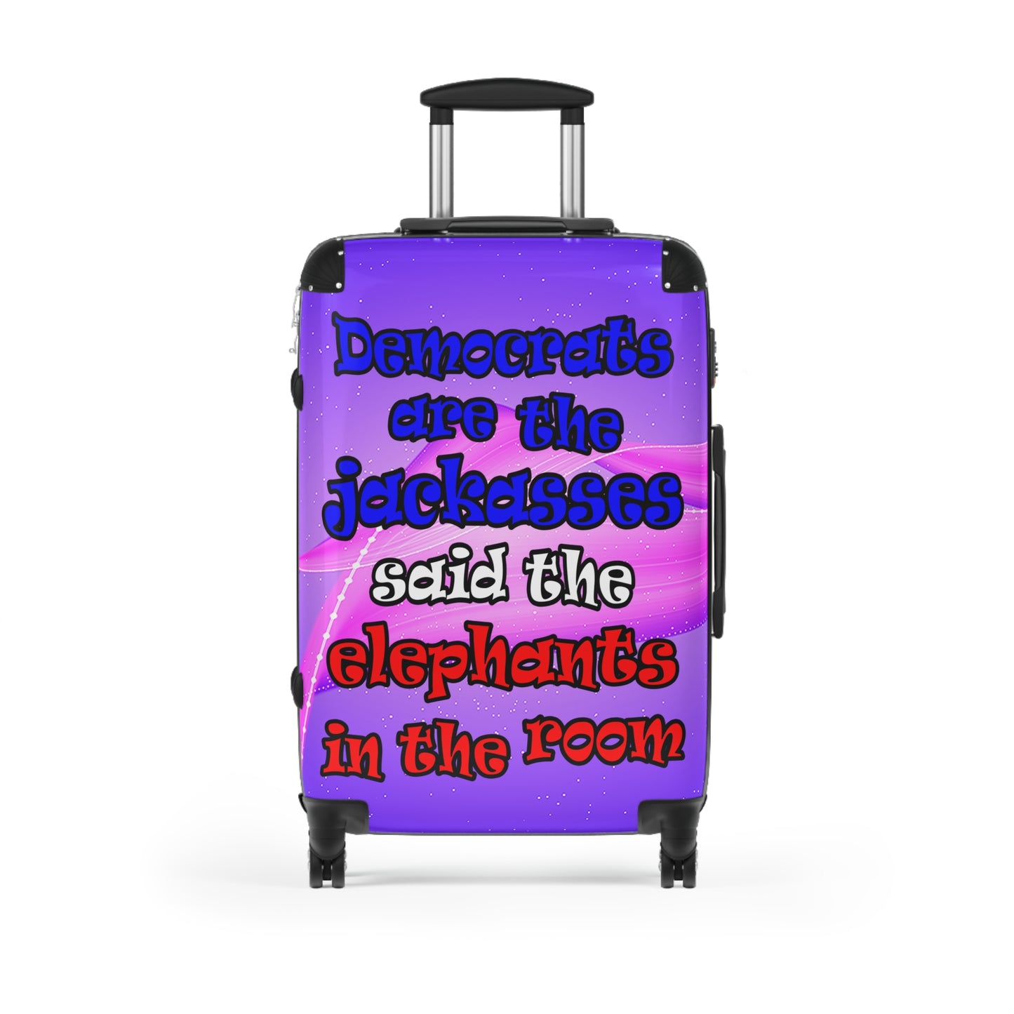 donkeys and elephants - Suitcase (purple-pink wave)