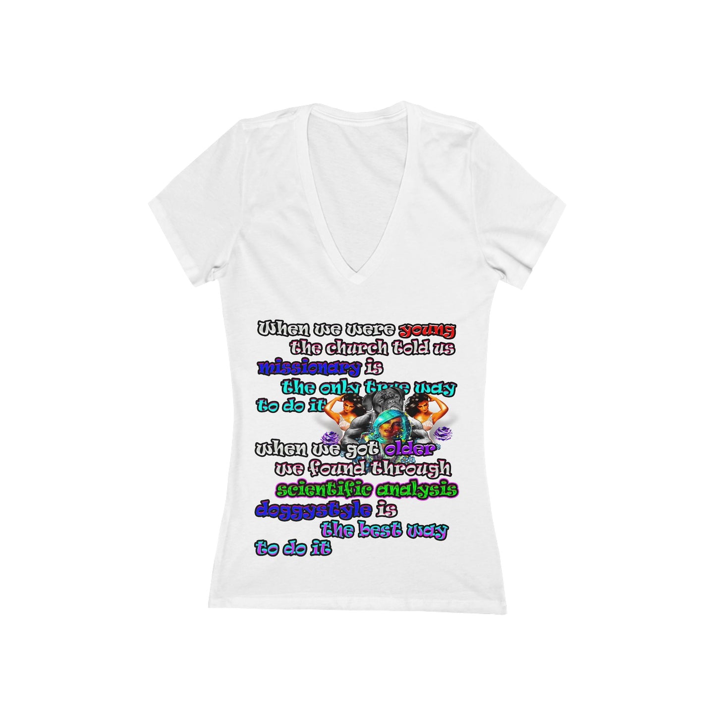 doggystyle - Women's Jersey Short Sleeve Deep V-Neck Tee