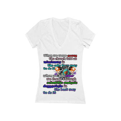 doggystyle - Women's Jersey Short Sleeve Deep V-Neck Tee