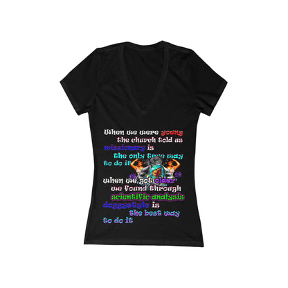 doggystyle - Women's Jersey Short Sleeve Deep V-Neck Tee