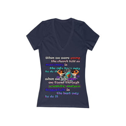 doggystyle - Women's Jersey Short Sleeve Deep V-Neck Tee