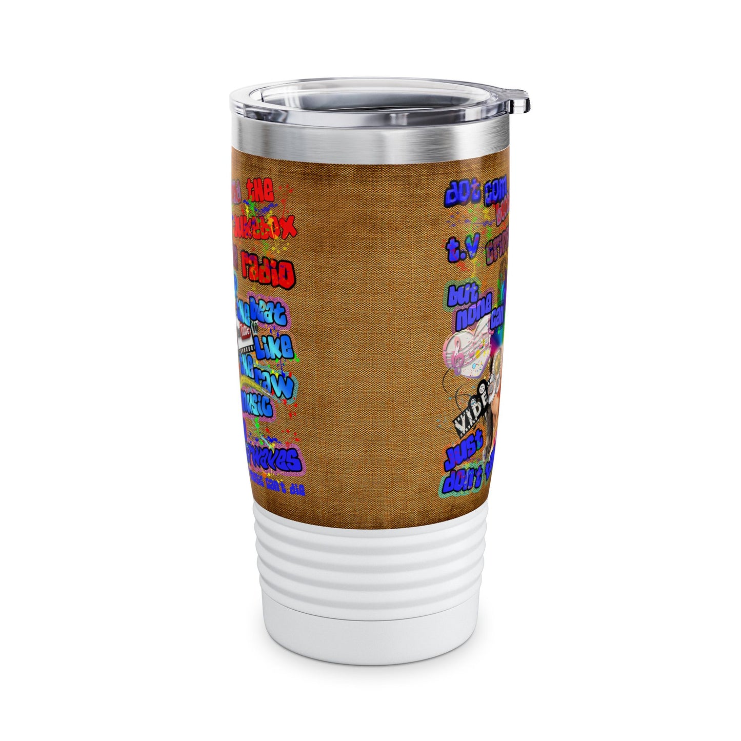 drop the beat - Ringneck Tumbler, 20oz  (brown papyrus)