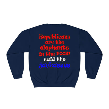 donkeys and elephants - Unisex NuBlend® Crewneck Sweatshirt