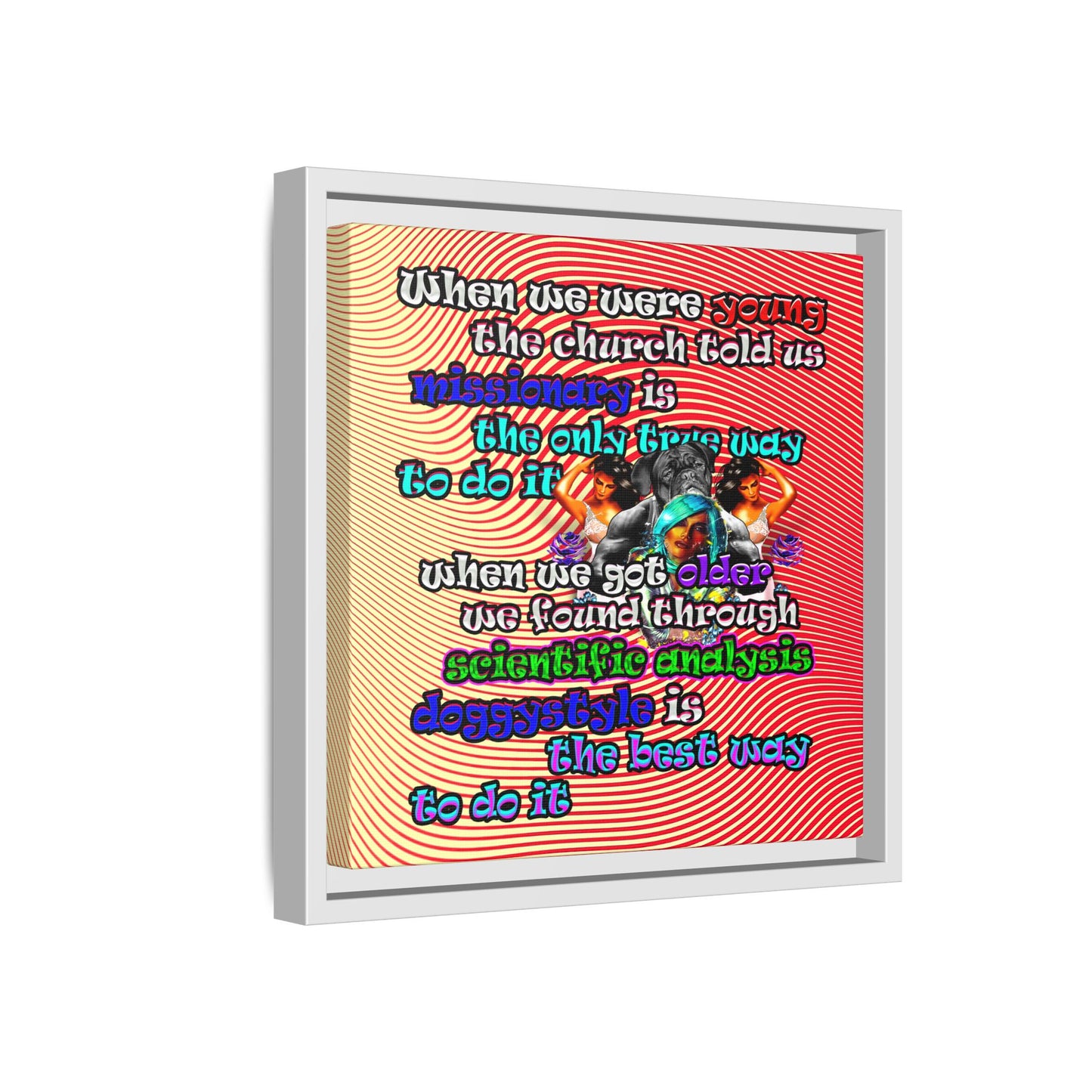 doggystyle - framed canvas art (yellow-orange wave)