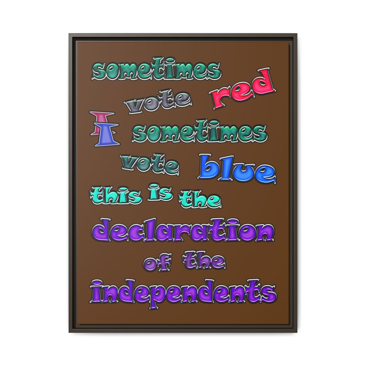declaration of the independents - framed canvas art (brown)