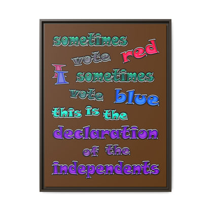 declaration of the independents - framed canvas art (brown)
