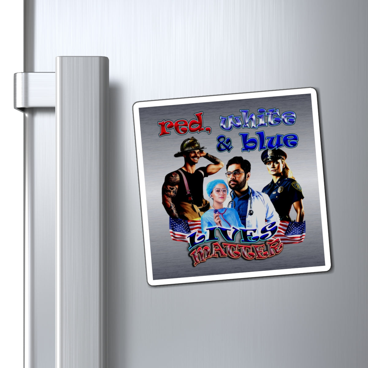 rw&b lives matter - Magnets - (brushed nickel)