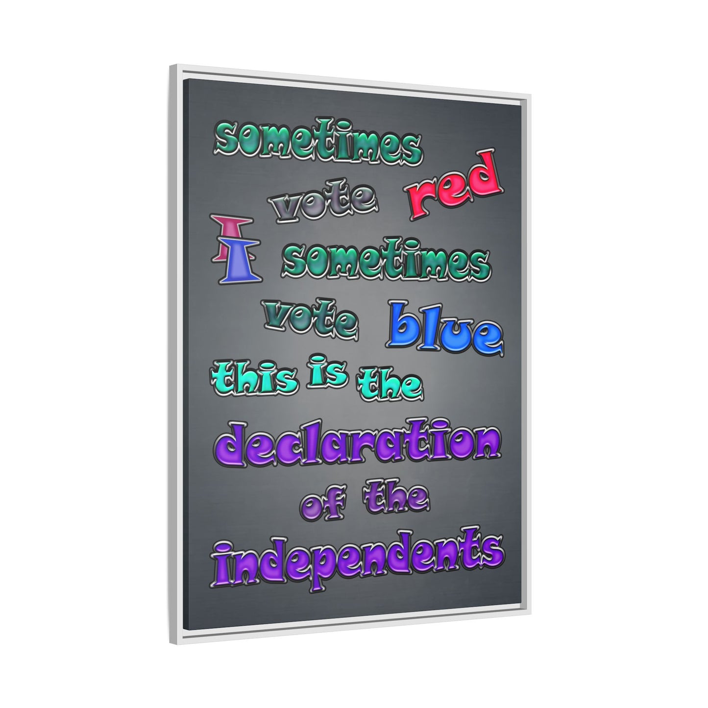 declaration of the independents - framed canvas art (grey-light grey)