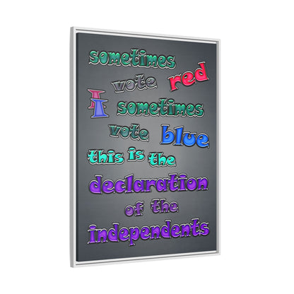 declaration of the independents - framed canvas art (grey-light grey)
