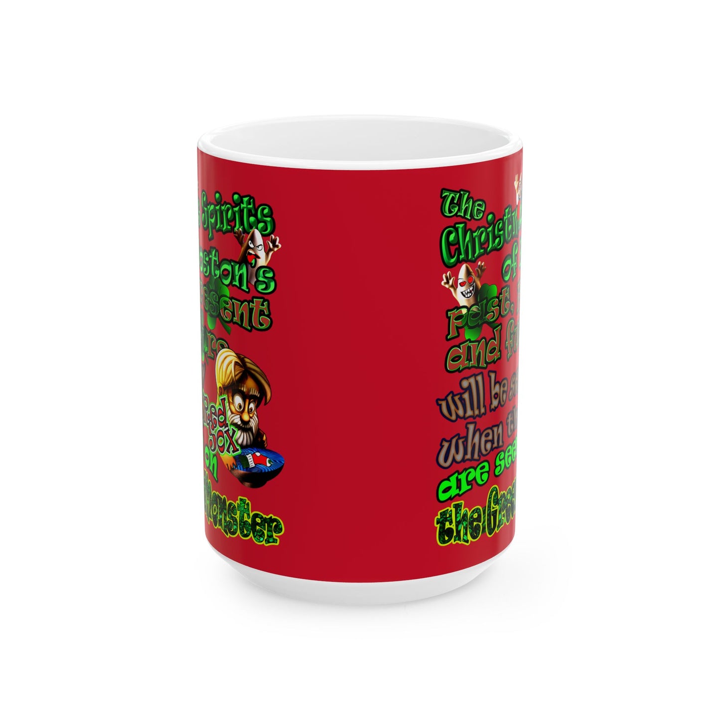 christmas spirits of boston - White Mug (dark red)