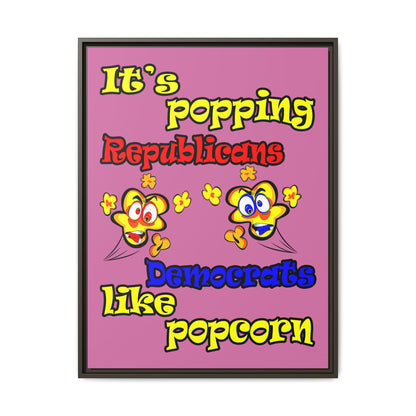 popping like popcorn - framed canvas art (light pink)