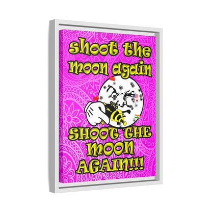 shoot the moon again - framed canvas art (pink swirl)