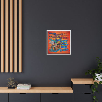 drop the beat - framed canvas art (burnt orange)