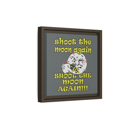 shoot the moon again - framed canvas art (dark grey)