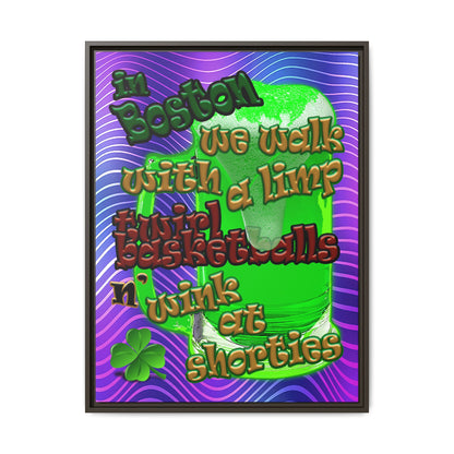 celtics logo - framed canvas art (purple wave)
