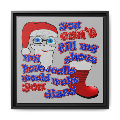 santa's shoes - framed canvas art (light grey)
