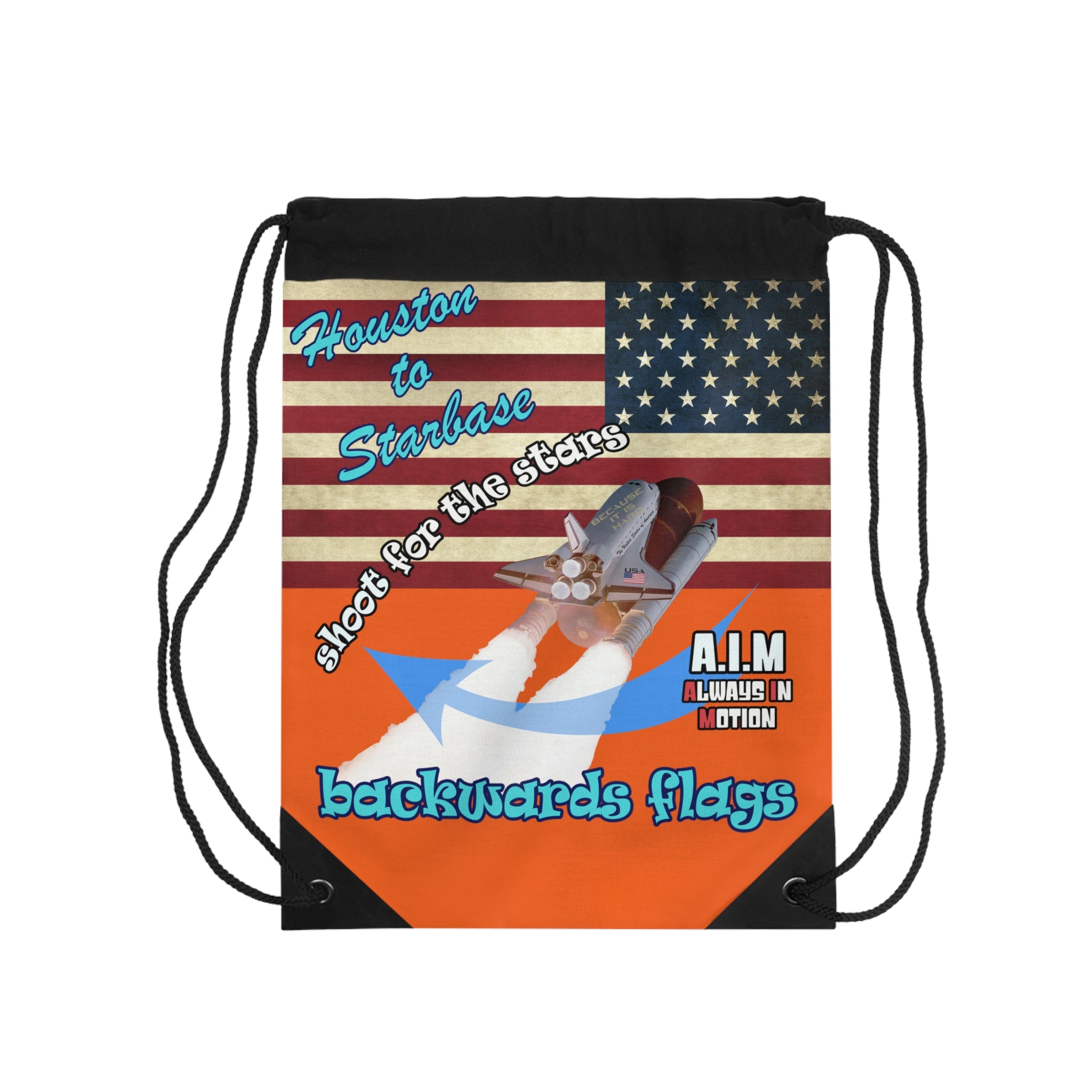 shoot for the stars - Drawstring Bag (orange)