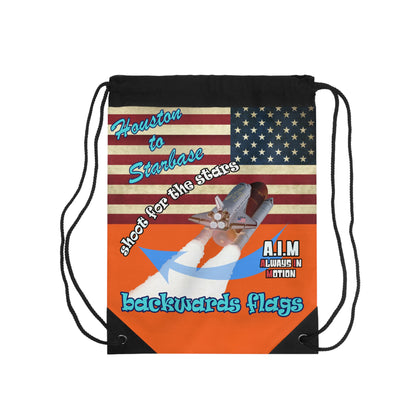 shoot for the stars - Drawstring Bag (orange)