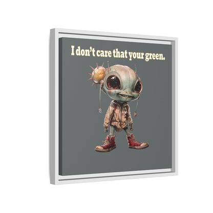 I don't care that your green - framed canvas art (dark grey)