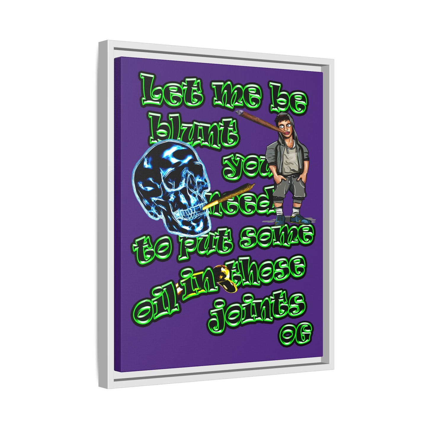 og - framed canvas art (purple)