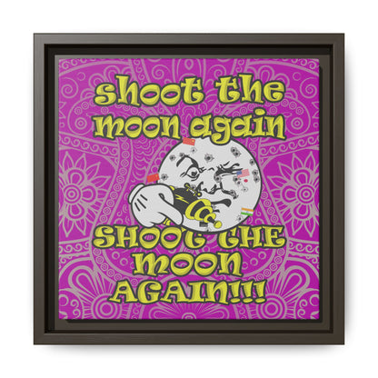 shoot the moon again - framed canvas art (pink swirl)