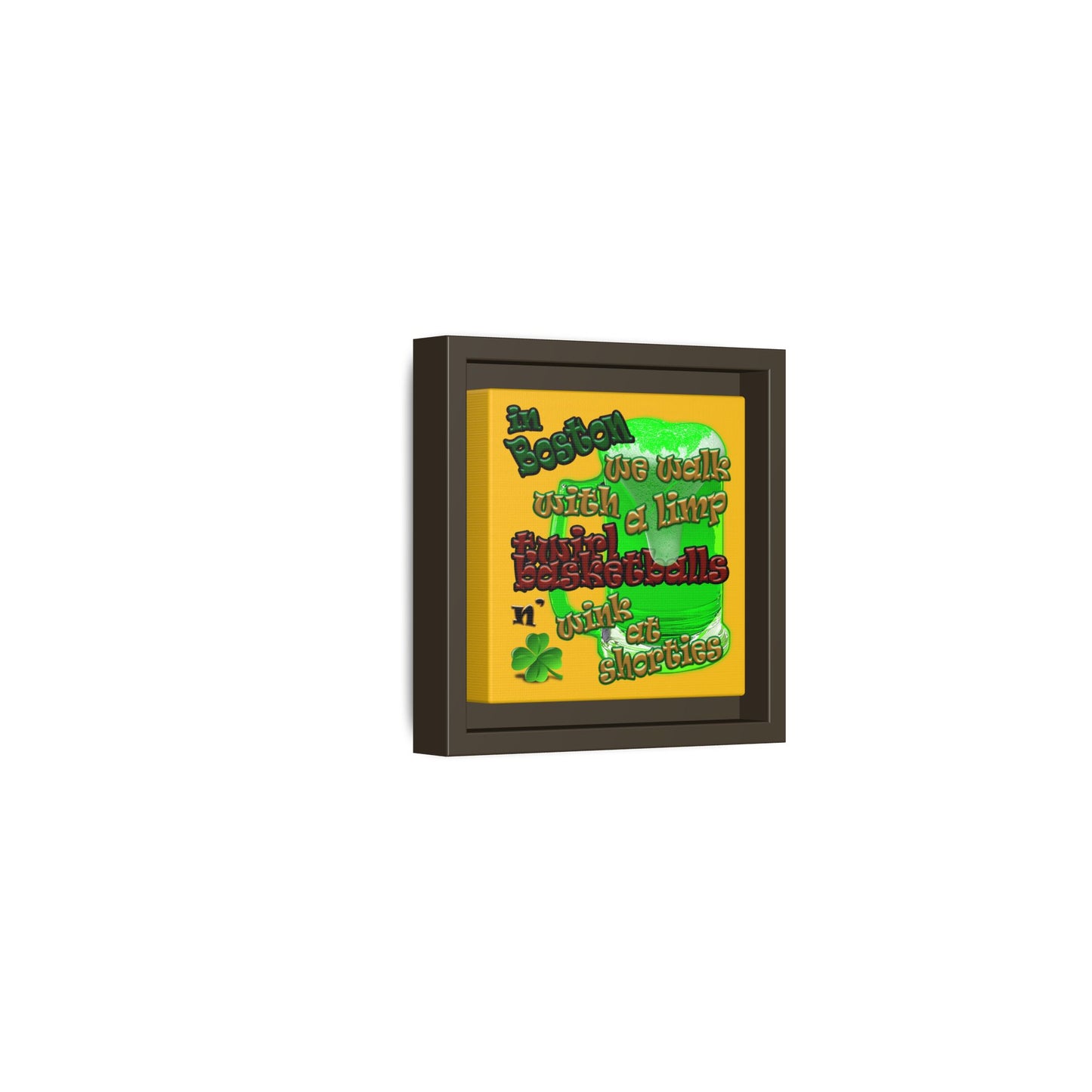 celtics logo - framed canvas art (yellow)