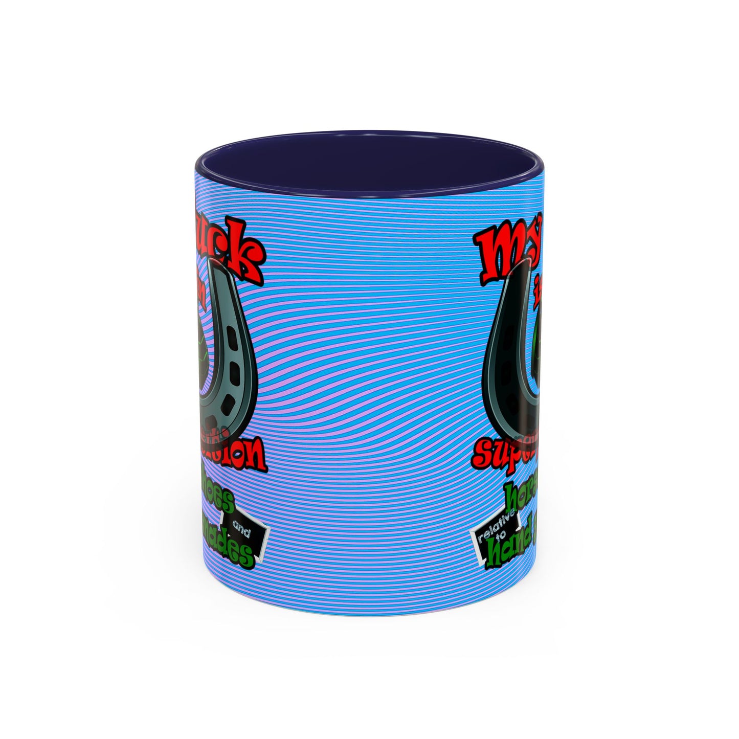 my luck - Accent Mug (light blue-purple wave)