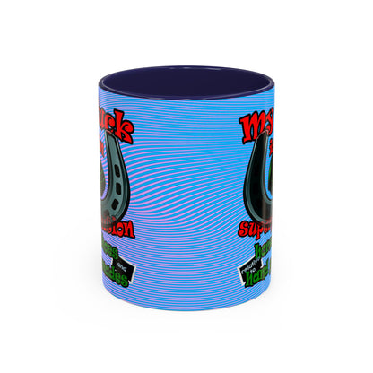 my luck - Accent Mug (light blue-purple wave)