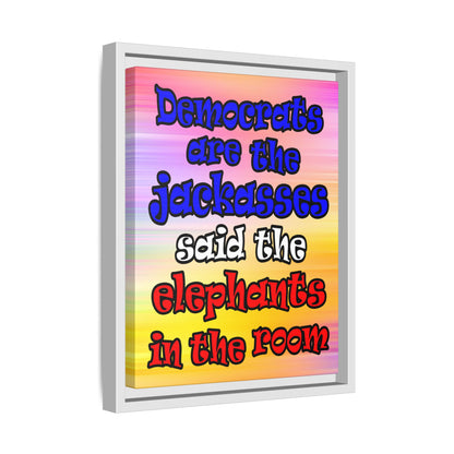 donkeys and elephants - framed canvas art (color blur)