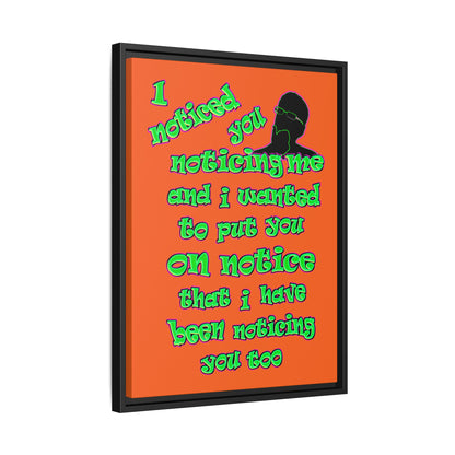 noticed you noticing - framed canvas art (orange)