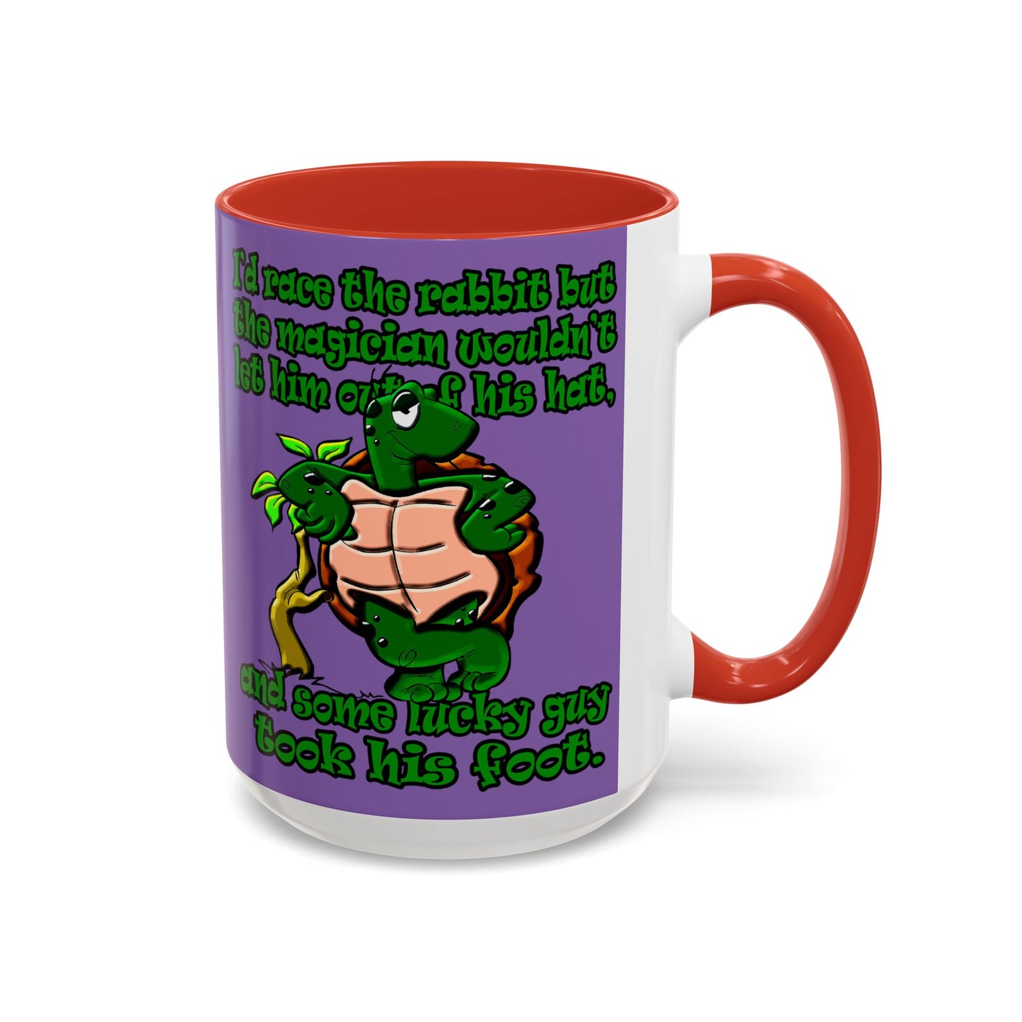 turtle race - Accent Mug (light purple)