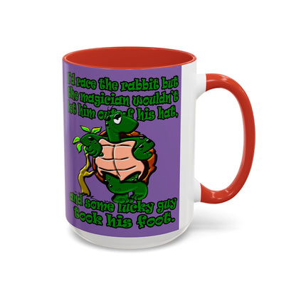turtle race - Accent Mug (light purple)