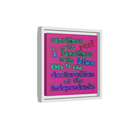 declaration of the independents - framed canvas art (pink)